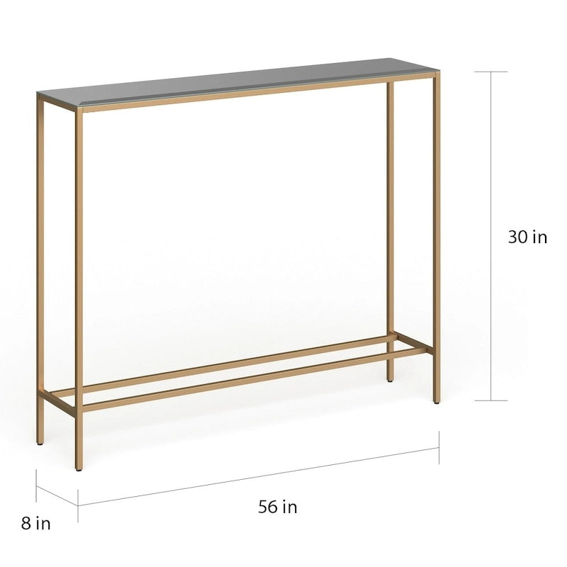 Ham Long Narrow Console Table with Mirrored Top