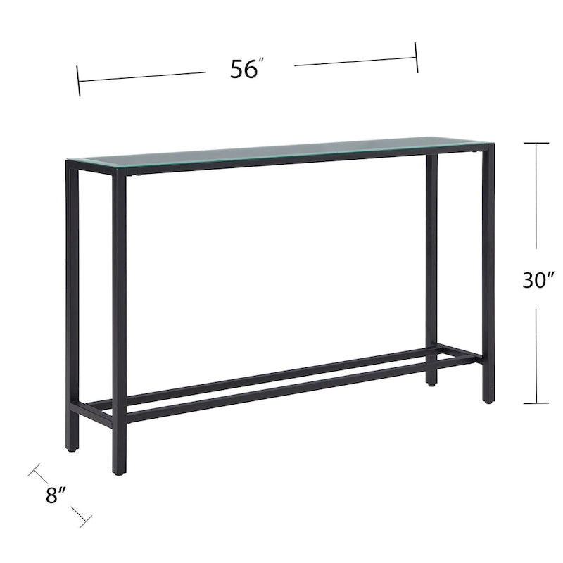Ham Long Narrow Console Table with Mirrored Top