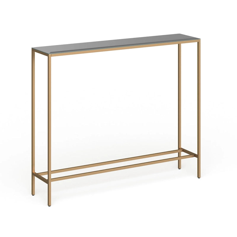Ham Long Narrow Console Table with Mirrored Top