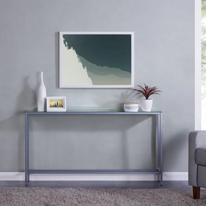 Ham Long Narrow Console Table with Mirrored Top
