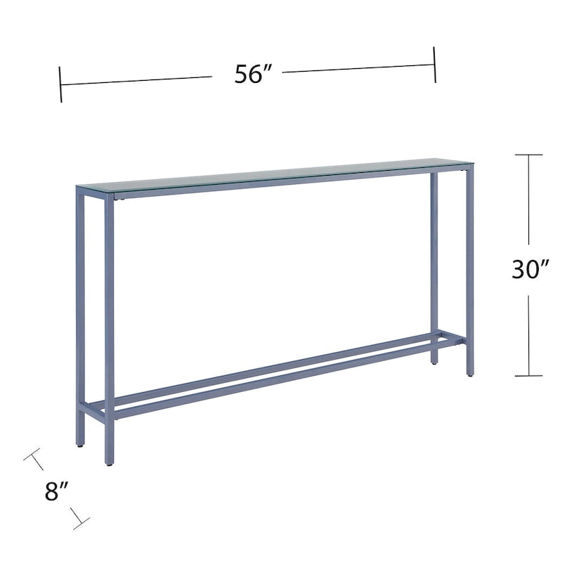 Ham Long Narrow Console Table with Mirrored Top