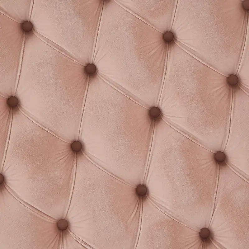 Perdita Gold Finish Velvet Round Tufted Ottoman by  Bold