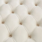 Perdita Gold Finish Velvet Round Tufted Ottoman by  Bold