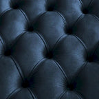 Perdita Gold Finish Velvet Round Tufted Ottoman by  Bold