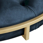 Perdita Gold Finish Velvet Round Tufted Ottoman by  Bold