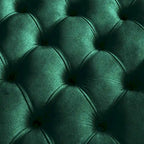 Perdita Gold Finish Velvet Round Tufted Ottoman by  Bold