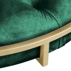 Perdita Gold Finish Velvet Round Tufted Ottoman by  Bold