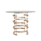 Nova Round Glass Top Vortex Iron Base Counter Height Table by  Bold