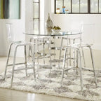 Nova Round Glass Top Vortex Iron Base Counter Height Table by  Bold