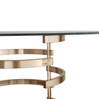 Nova Round Glass Top Vortex Iron Base Counter Height Table by  Bold