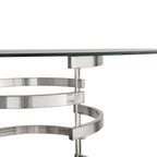 Nova Round Glass Top Vortex Iron Base Counter Height Table by  Bold