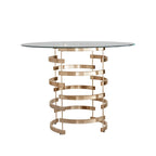 Nova Round Glass Top Vortex Iron Base Counter Height Table by  Bold