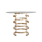 Nova Round Glass Top Vortex Iron Base Counter Height Table by  Bold