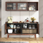 55 Black Buffet Cabinet Kitchen Sideboard Storage Cabinet with Storage
