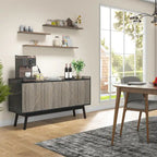 55 Black Buffet Cabinet Kitchen Sideboard Storage Cabinet with Storage