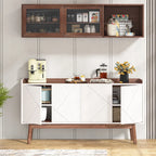 55 Black Buffet Cabinet Kitchen Sideboard Storage Cabinet with Storage