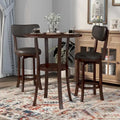 Irvi Traditional Rubberwood 3-Piece Barstool Counter Height Dining Set by