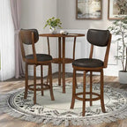 Irvi Traditional Rubberwood 3-Piece Barstool Counter Height Dining Set by 