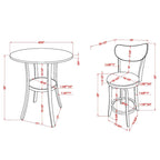 Irvi Traditional Rubberwood 3-Piece Barstool Counter Height Dining Set by