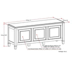 WYNDENHALL Hampshire SOLID WOOD 51 inch Wide Traditional Storage Bench Trunk - 51 W x 18 D x 20.75 H
