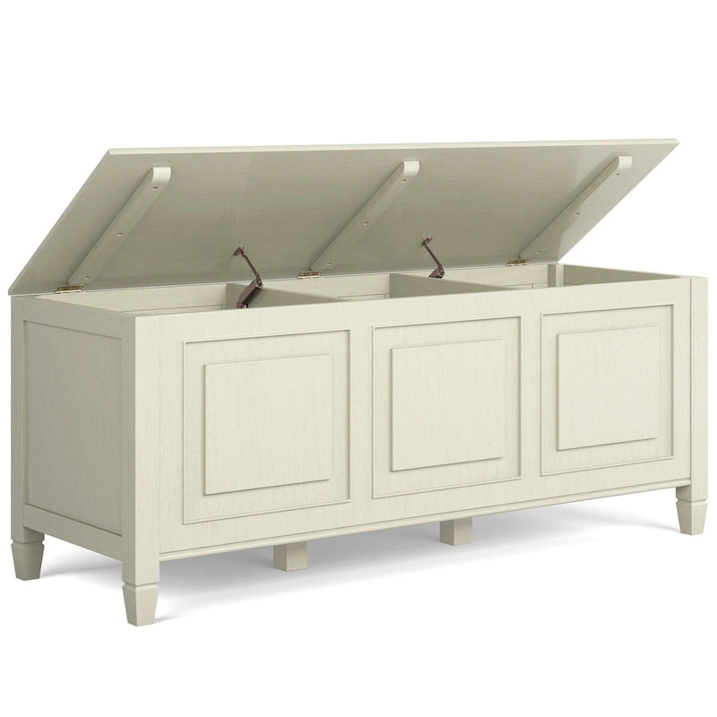 WYNDENHALL Hampshire SOLID WOOD 51 inch Wide Traditional Storage Bench Trunk - 51 W x 18 D x 20.75 H