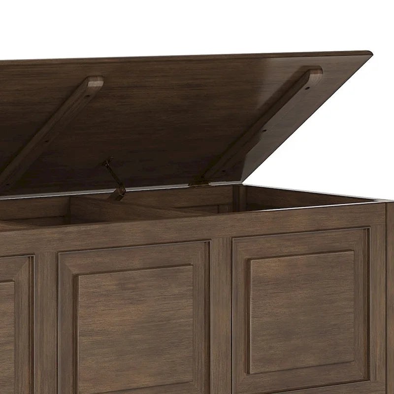 WYNDENHALL Hampshire SOLID WOOD 51 inch Wide Traditional Storage Bench Trunk - 51 W x 18 D x 20.75 H