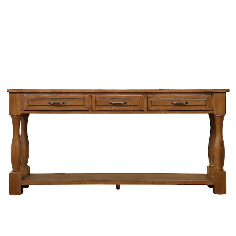 63.38 Long Sofa Console Table with 3 Drawers for Entryway Behind Couch Hall Foyer