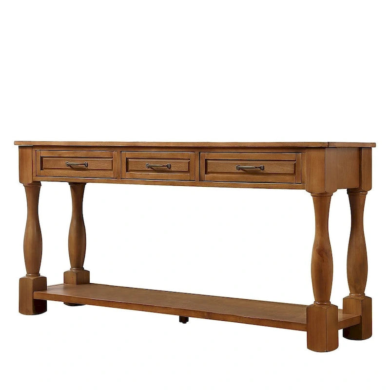 63.38 Long Sofa Console Table with 3 Drawers for Entryway Behind Couch Hall Foyer