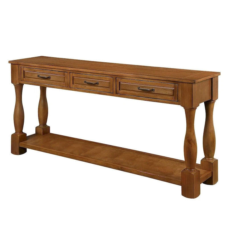 63.38 Long Sofa Console Table with 3 Drawers for Entryway Behind Couch Hall Foyer