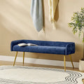 Luis Modern Upholstered Low Back Bench with Sturdy Golden Metal Tapered Leg by HULALA HOME