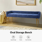 Luis Modern Upholstered Low Back Bench with Sturdy Golden Metal Tapered Leg by HULALA HOME