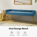 Luis Modern Upholstered Low Back Bench with Sturdy Golden Metal Tapered Leg by HULALA HOME