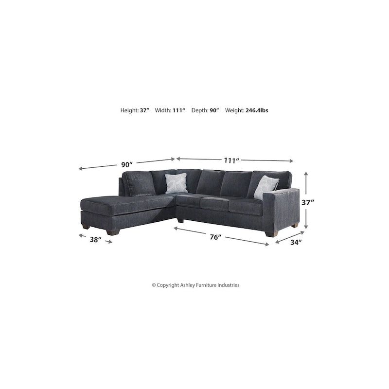 Altari 2-Piece Sectional with Chaise - 110 W x 90 D x 37 H