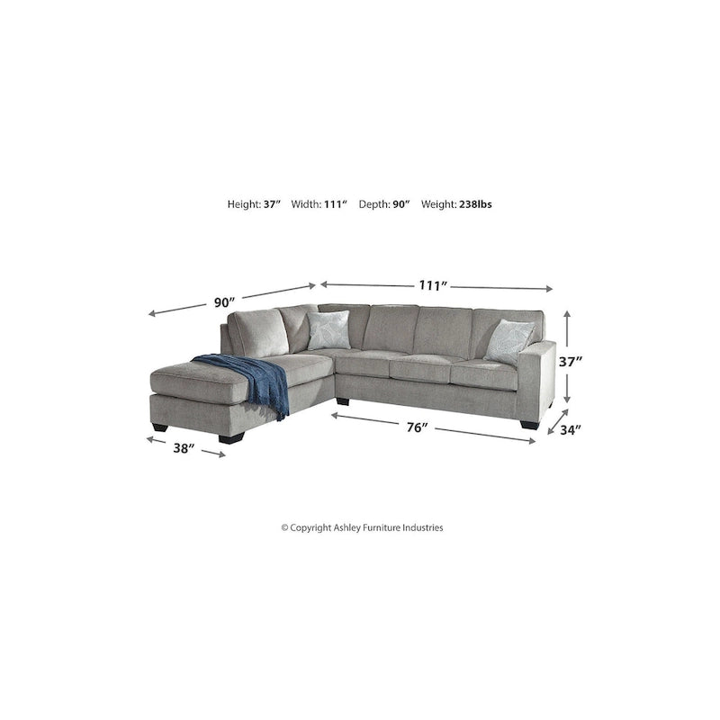 Altari 2-Piece Sectional with Chaise - 110 W x 90 D x 37 H