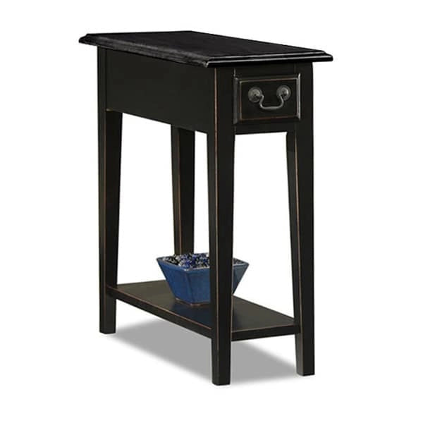 One Drawer Narrow Side Table with Shelf
