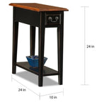 One Drawer Narrow Side Table with Shelf