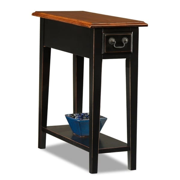 One Drawer Narrow Side Table with Shelf