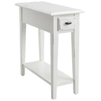 One Drawer Narrow Side Table with Shelf