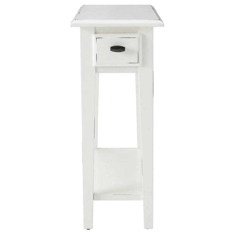 One Drawer Narrow Side Table with Shelf