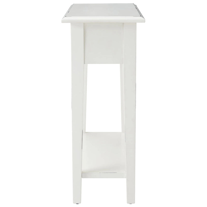 One Drawer Narrow Side Table with Shelf