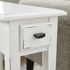 One Drawer Narrow Side Table with Shelf