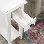 One Drawer Narrow Side Table with Shelf
