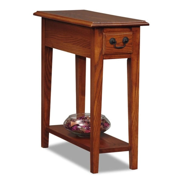 One Drawer Narrow Side Table with Shelf