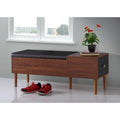 Two-Tone Storage Bench - 1 Drawer - Lift-Top Seat - Walnut/Oak