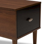 Two-Tone Storage Bench - 1 Drawer - Lift-Top Seat - Walnut/Oak