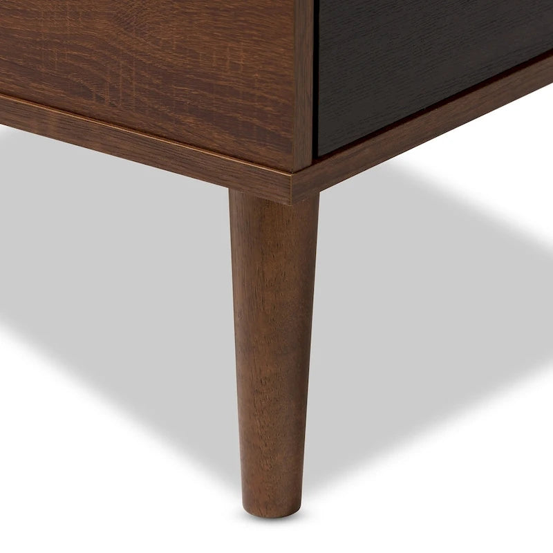 Two-Tone Storage Bench - 1 Drawer - Lift-Top Seat - Walnut/Oak