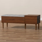 Two-Tone Storage Bench - 1 Drawer - Lift-Top Seat - Walnut/Oak
