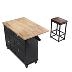 Farmhouse Kitchen Island Set with Drop Leaf
