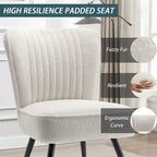 Armless Accent Chair Set of 2 , Living Room Chairs modern accent chairs for bedroom