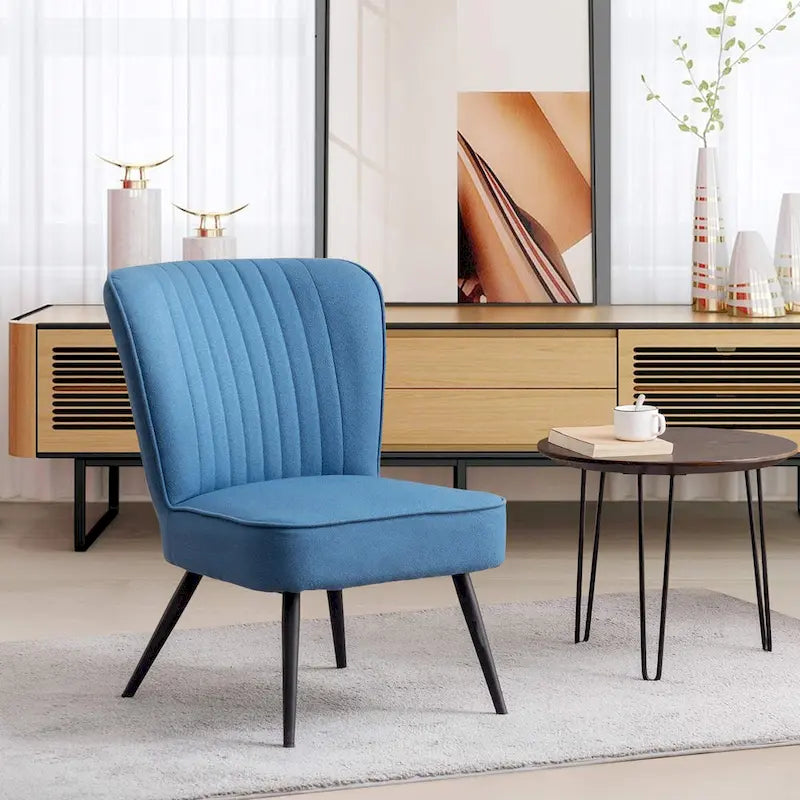 Armless Accent Chair Set of 2 , Living Room Chairs modern accent chairs for bedroom
